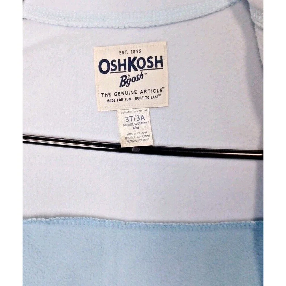 OshKosh B'gosh 3T Toddler Girls Blue Zip Up Sweater Heart Print Jacket Knit